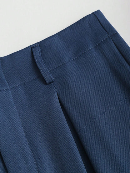 Sweetra Vintage Elegant Jacquard Pleated Wide-Leg Pants For Women, Autumn/Winter Fall Cloth For Women