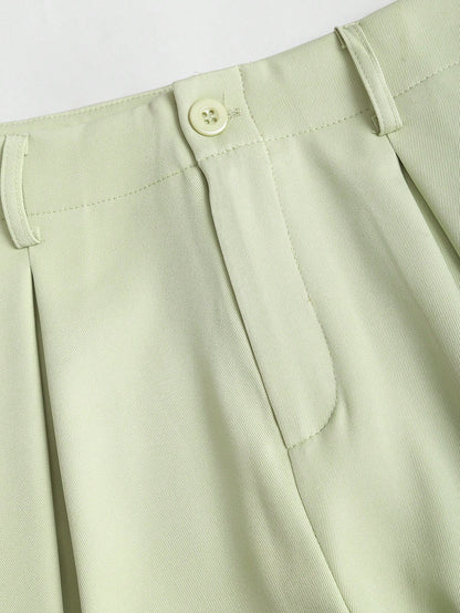 Sweetra Vintage Elegant Jacquard Pleated Wide-Leg Pants For Women, Autumn/Winter Fall Cloth For Women