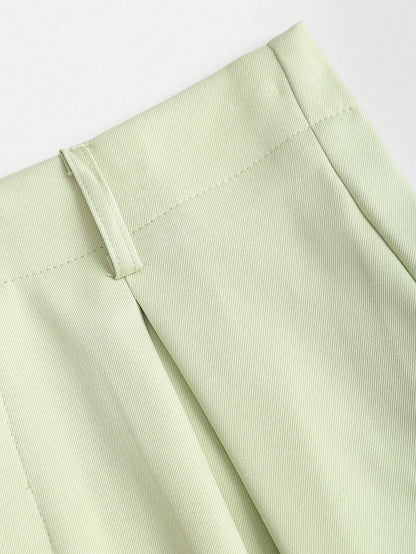 Sweetra Vintage Elegant Jacquard Pleated Wide-Leg Pants For Women, Autumn/Winter Fall Cloth For Women