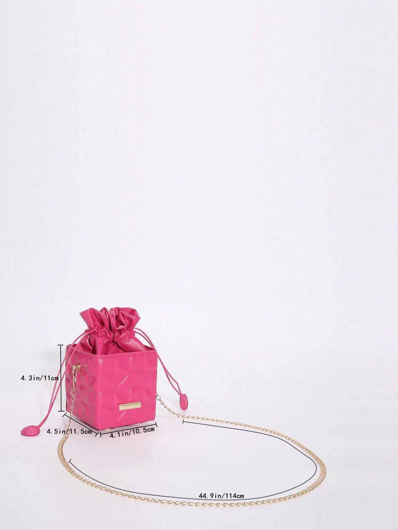 Women's Drawstring Closure Square Mini Chain Crossbody Bag