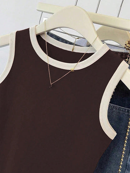 SHEIN Women's Contrast Binding Red Camisole Top