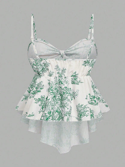 GlowEve Women's Textured Print Fitted Camisole, Elegant For Vacation, Commute, And Daily Wear