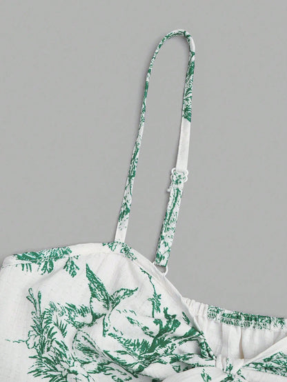 GlowEve Women's Textured Print Fitted Camisole, Elegant For Vacation, Commute, And Daily Wear