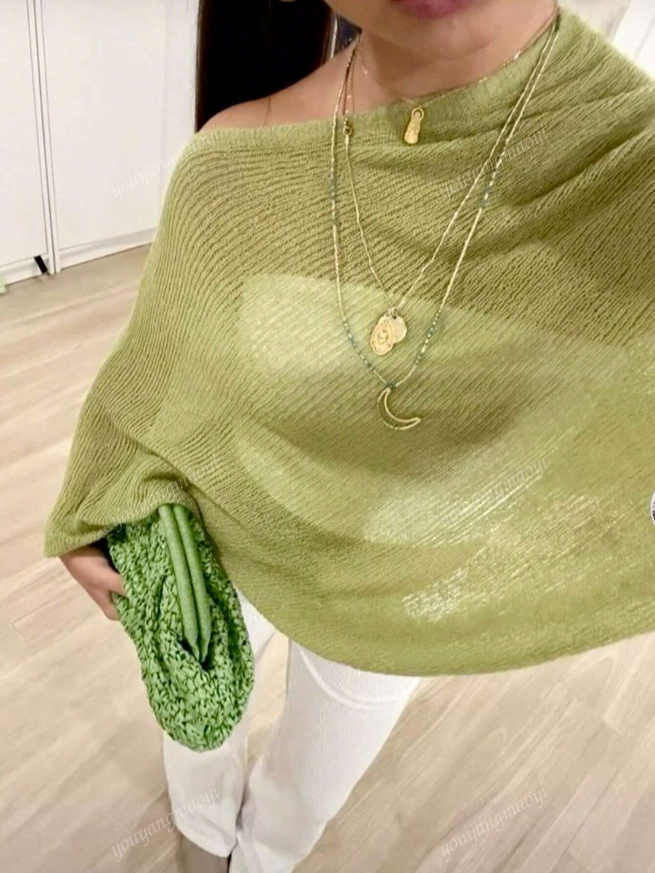 Fashionable & Elegant Loose Knit Cardigan Shawl, Women, Oversized Fit, Lightweight, Stylish, Suitable For Spring/Summer Everyday, Casual Travel, Beach