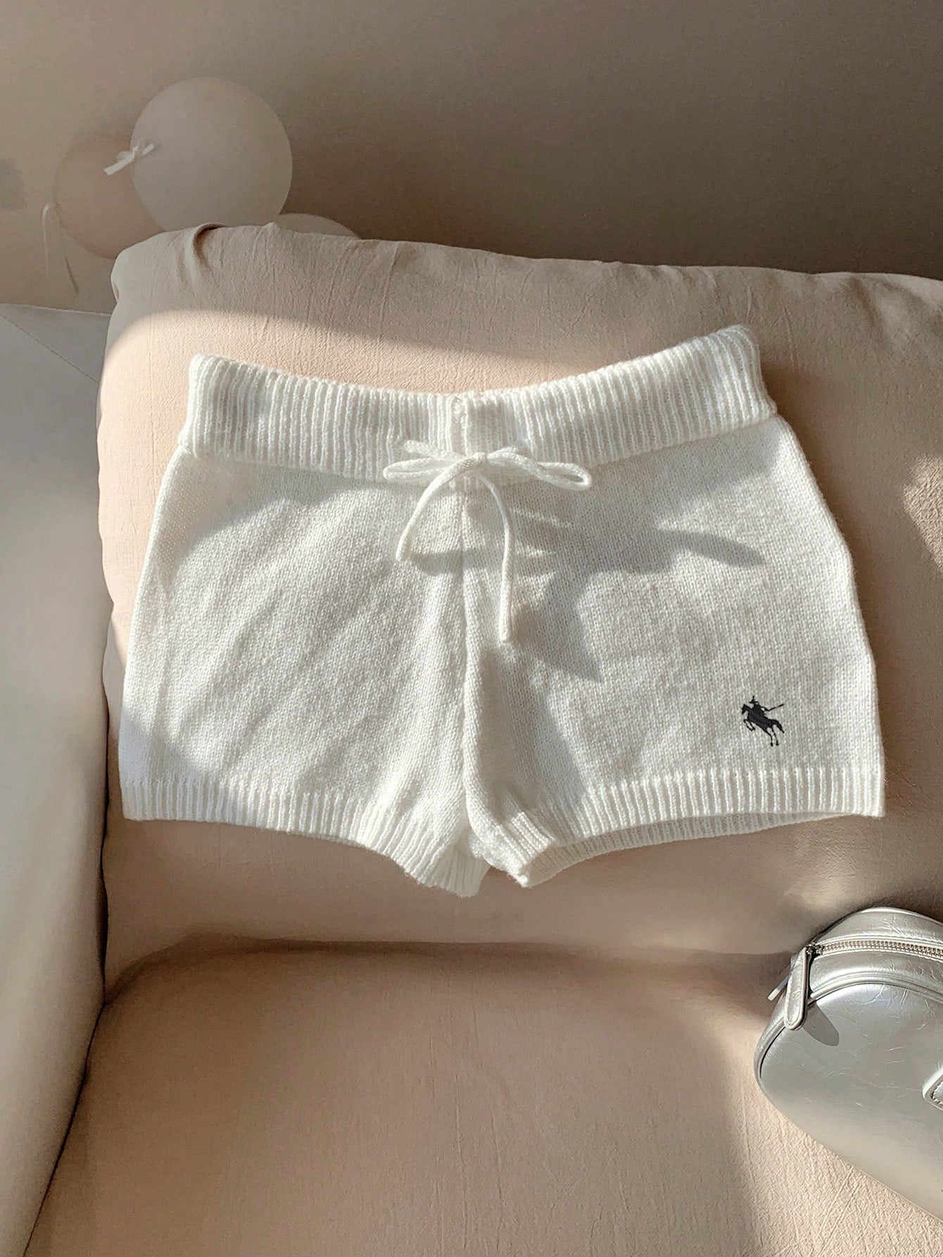 Comfortcana Women Casual Skinny Knit Pants, Versatile, Small Logo Embroidered