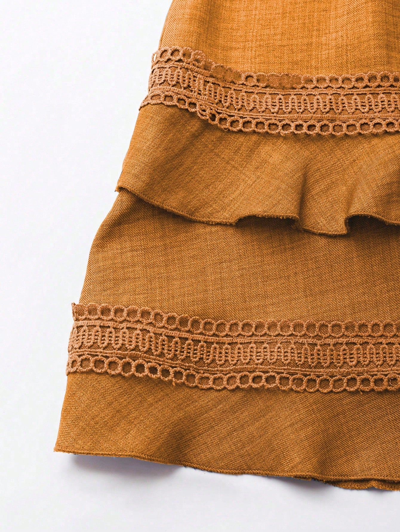 SHEIN Clasi Women's Solid Color Lace Trim Puff Sleeve Mini Dress, Summer