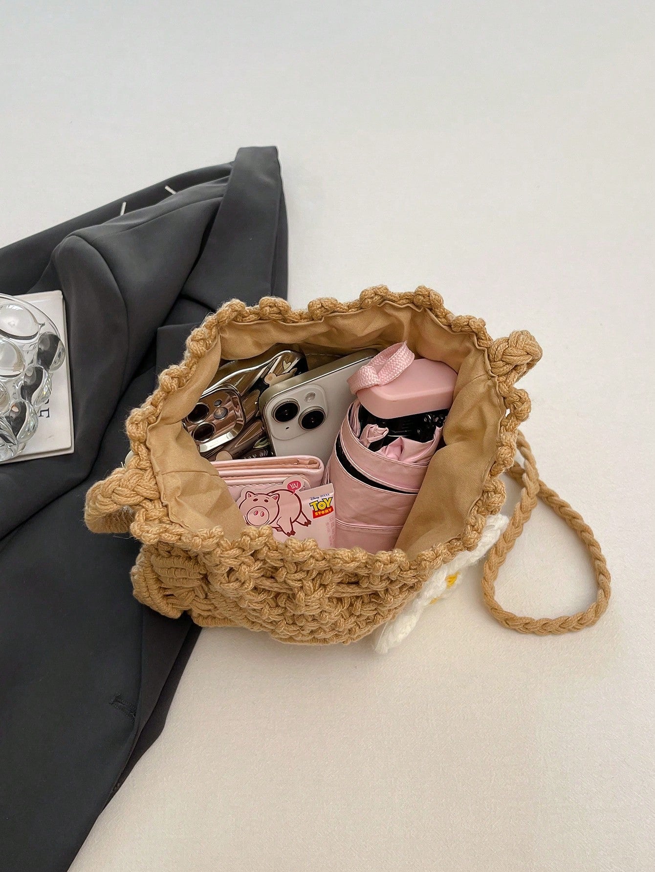 Handwoven Small Crossbody Bag For Women, New Woven Messenger Bag, Niche Beach Casual Shoulder Bag, Mini Square Envelope Bag, Crossbody Bag, Suitable For Beach Resort