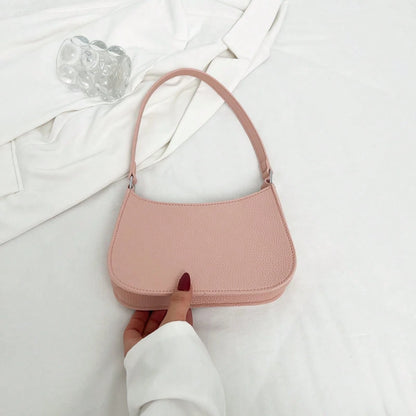 Solid Color Minimalist & Elegant Embossed Shoulder Bag