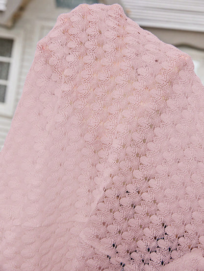 EMERY ROSE Women's Vacation Casual Solid Color Hollow-Out Knit Cardigan