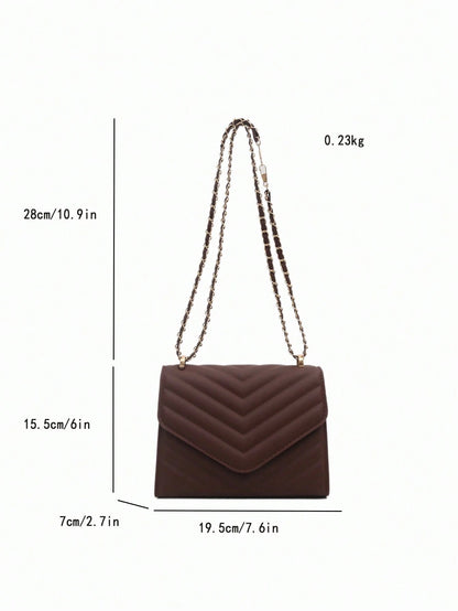 Mini Chevron Chain Flap Square Bag