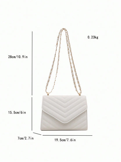 Mini Chevron Chain Flap Square Bag