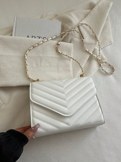 Mini Chevron Chain Flap Square Bag