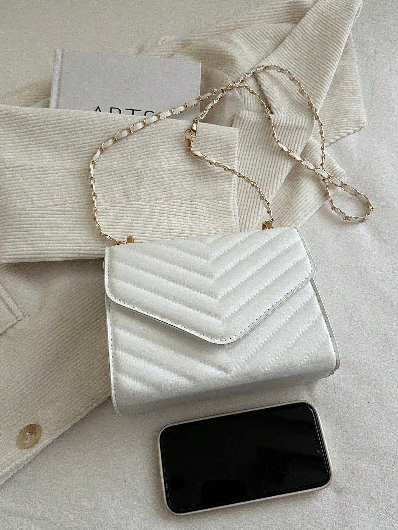 Mini Chevron Chain Flap Square Bag