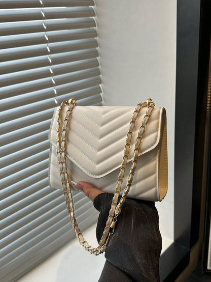 Mini Chevron Chain Flap Square Bag