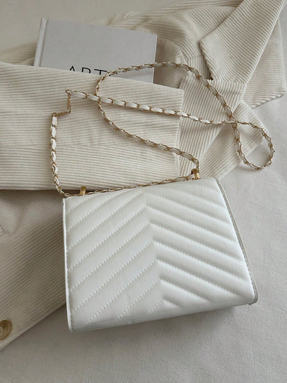 Mini Chevron Chain Flap Square Bag