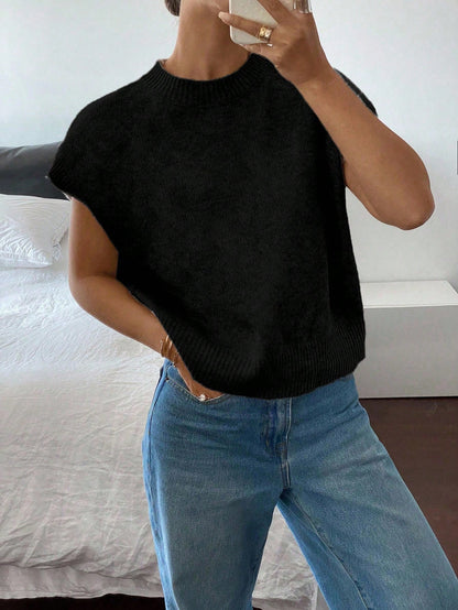 Siren Gaze Women's Casual Elegant Short Sleeve Knit Sweater, Suitable For Summer,Knitted Sweater