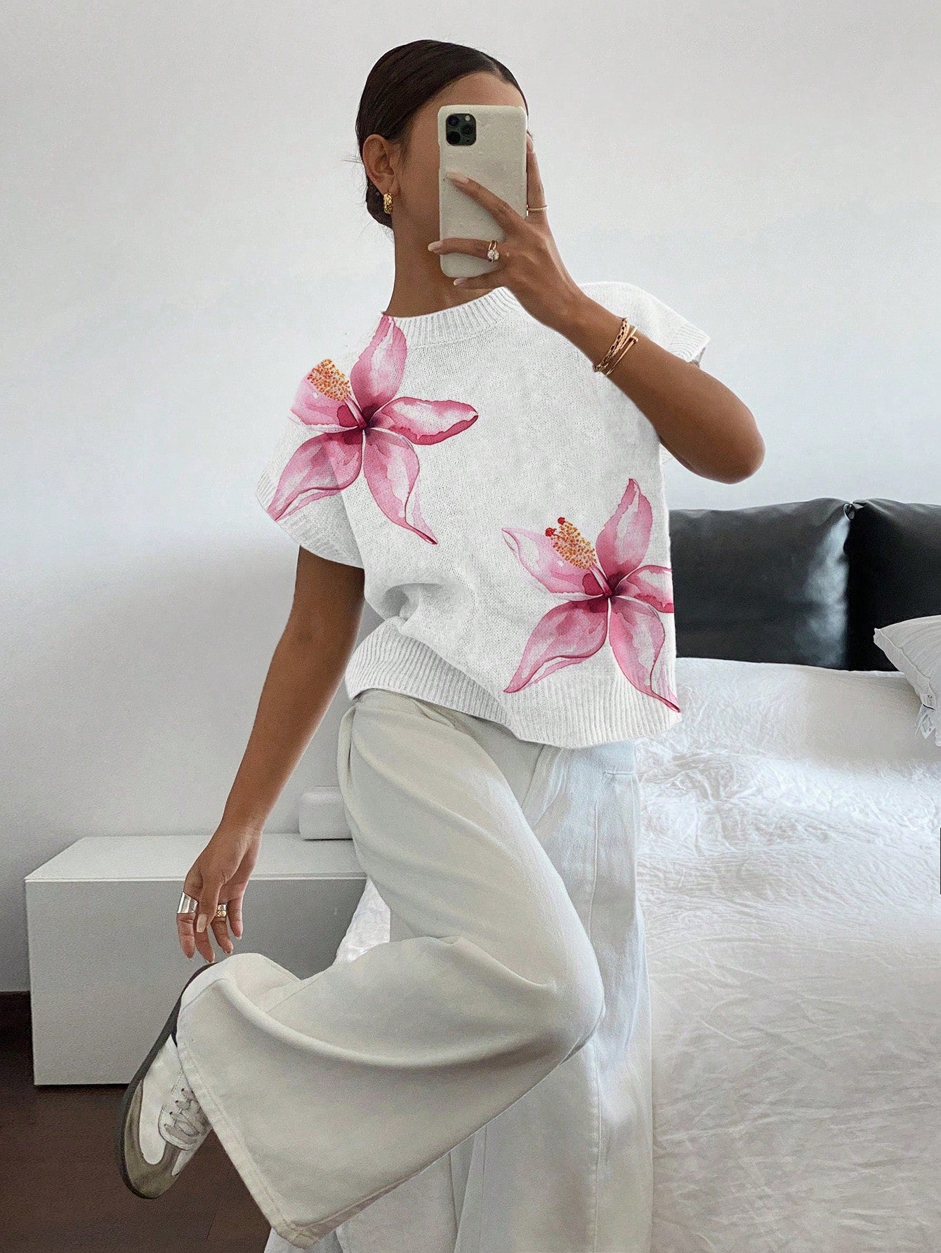 Siren Gaze Women's Casual Elegant Short Sleeve Knit Sweater, Suitable For Summer,Knitted Sweater