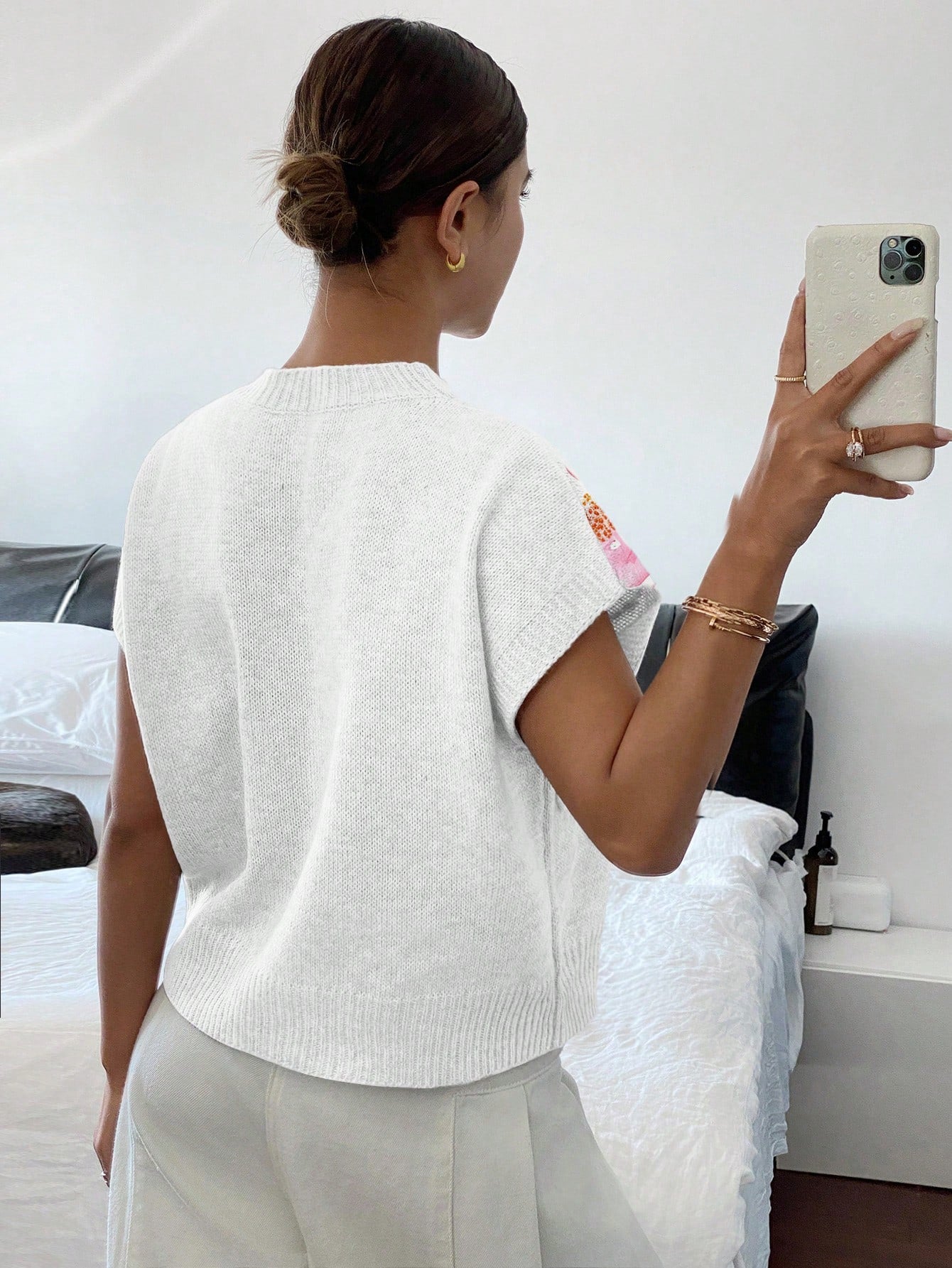 Siren Gaze Women's Casual Elegant Short Sleeve Knit Sweater, Suitable For Summer,Knitted Sweater