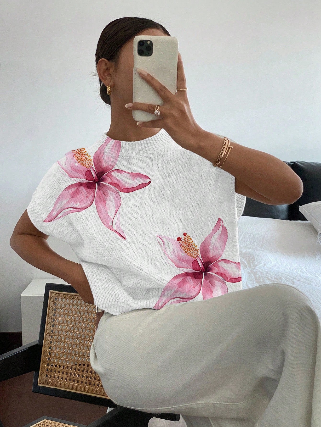 Siren Gaze Women's Casual Elegant Short Sleeve Knit Sweater, Suitable For Summer,Knitted Sweater