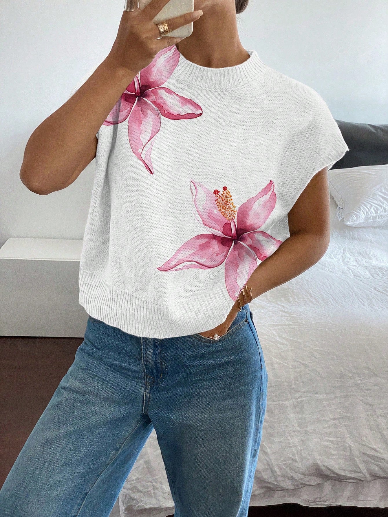 Siren Gaze Women's Casual Elegant Short Sleeve Knit Sweater, Suitable For Summer,Knitted Sweater