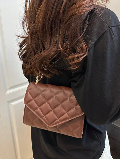 Mini Chevron Chain Flap Square Bag