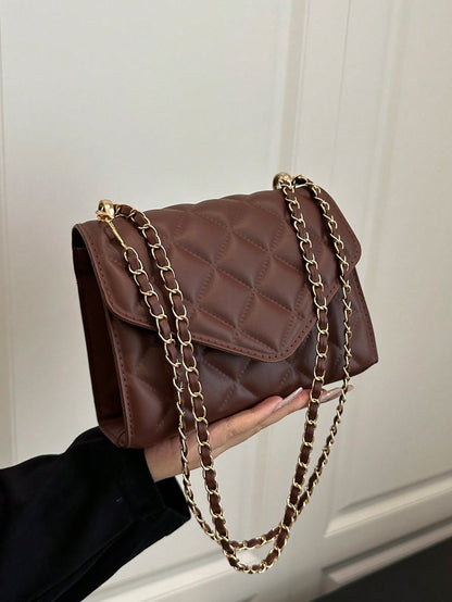Mini Chevron Chain Flap Square Bag