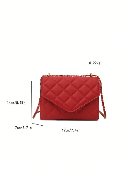 Mini Chevron Chain Flap Square Bag