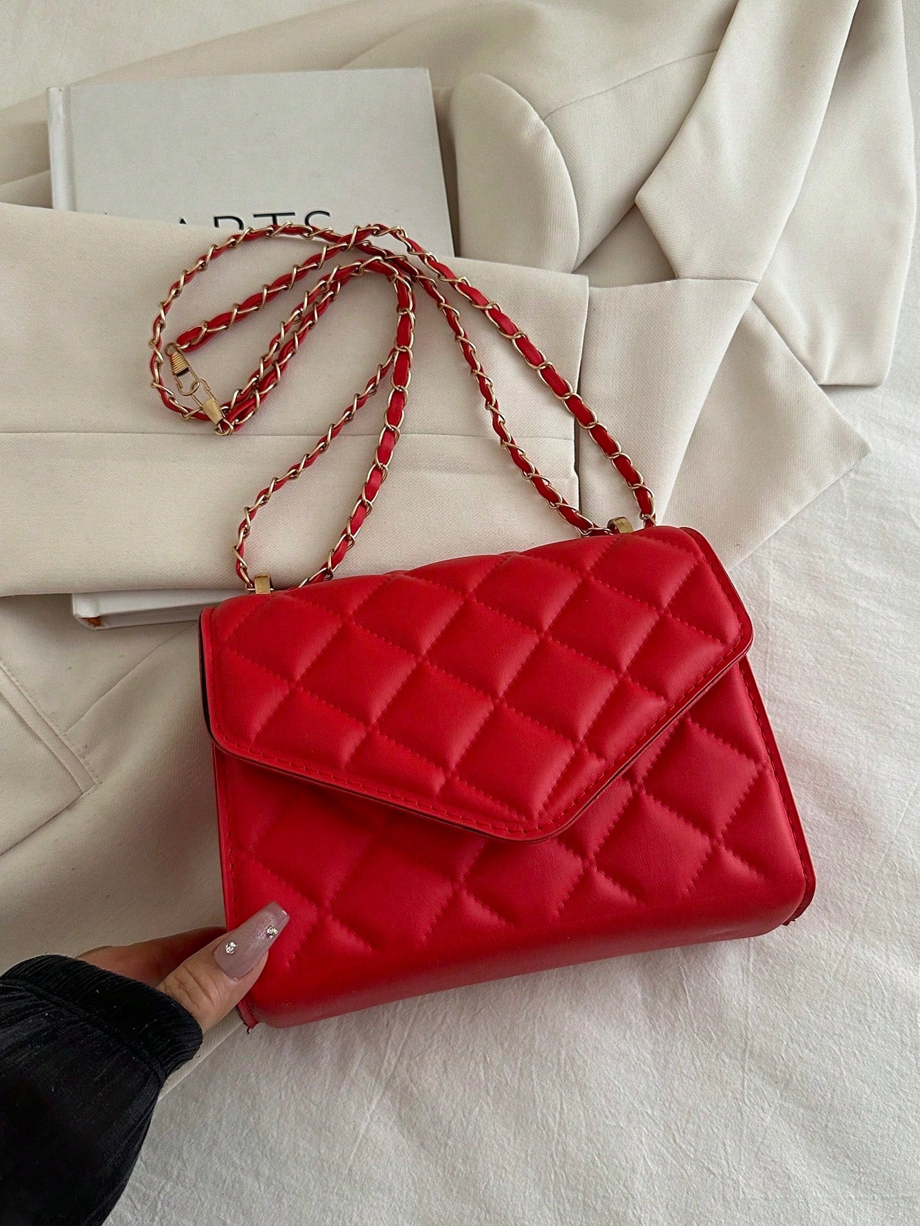 Mini Chevron Chain Flap Square Bag