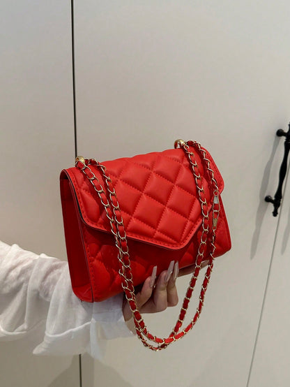 Mini Chevron Chain Flap Square Bag