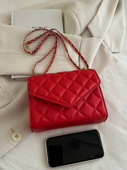 Mini Chevron Chain Flap Square Bag