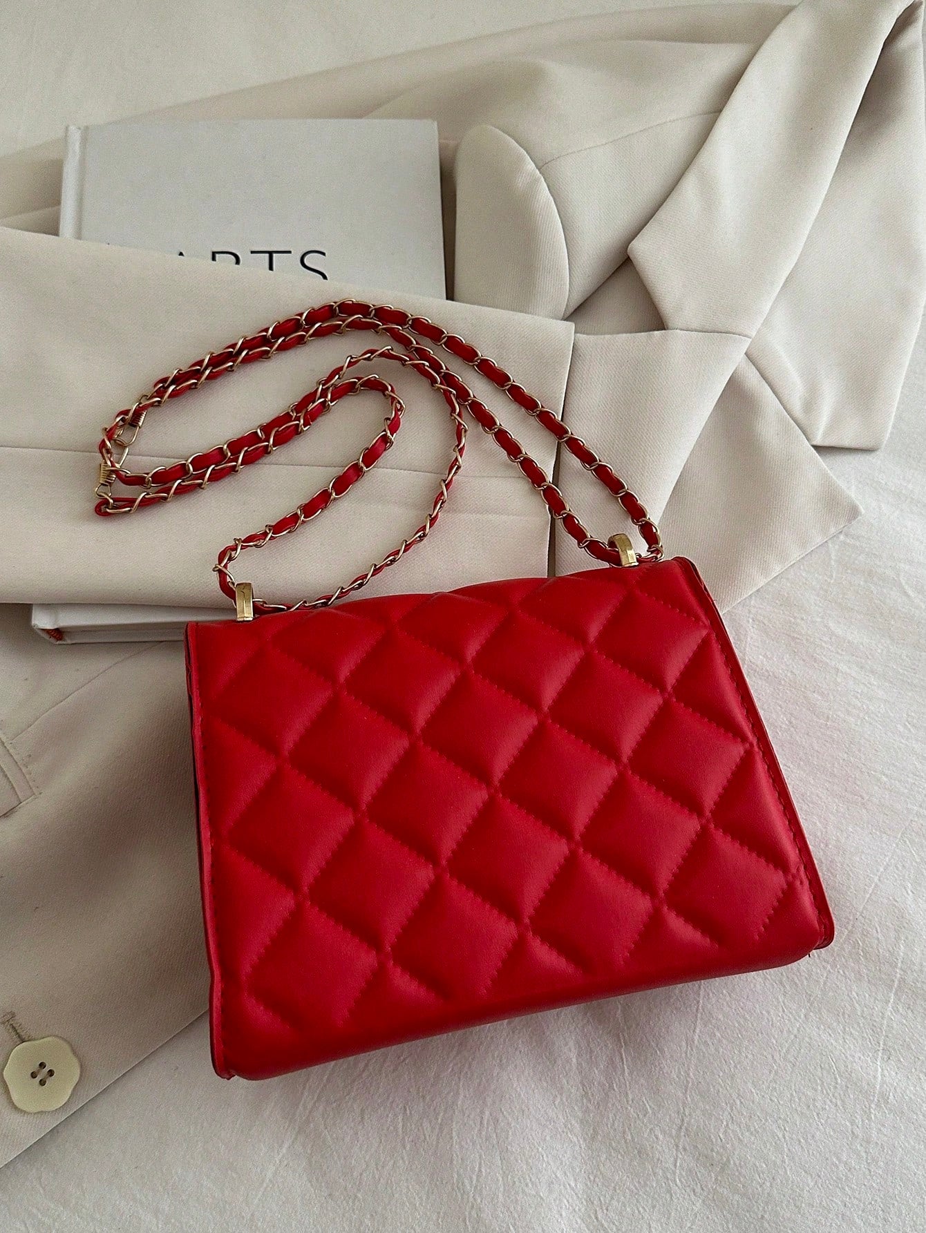 Mini Chevron Chain Flap Square Bag