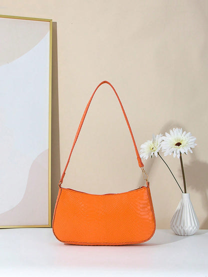 Artificial Patent Leather Minimalist Hobo Bag, Perfect For Music Festival