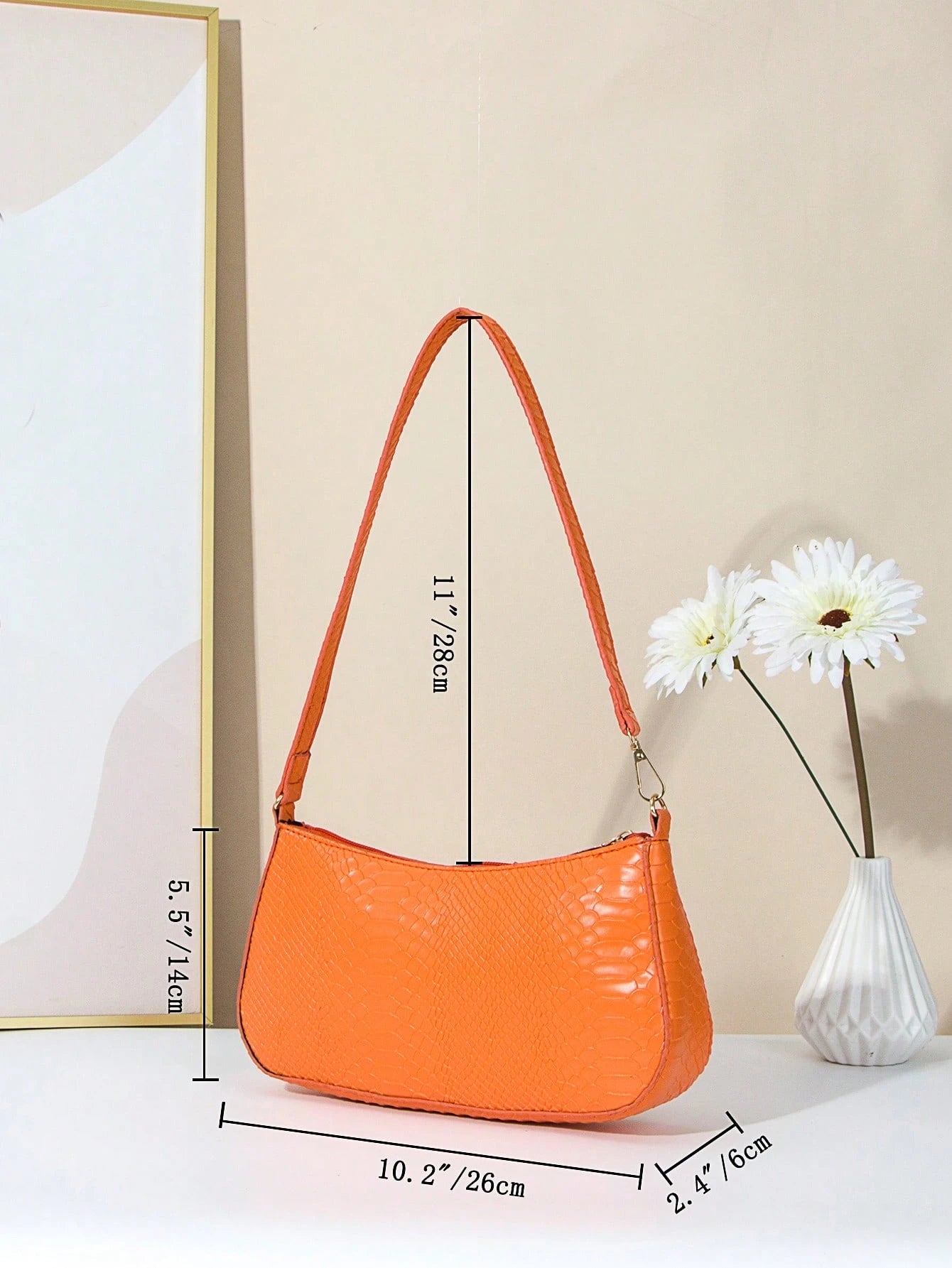 Artificial Patent Leather Minimalist Hobo Bag, Perfect For Music Festival