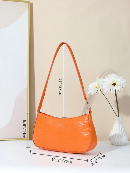 Artificial Patent Leather Minimalist Hobo Bag, Perfect For Music Festival