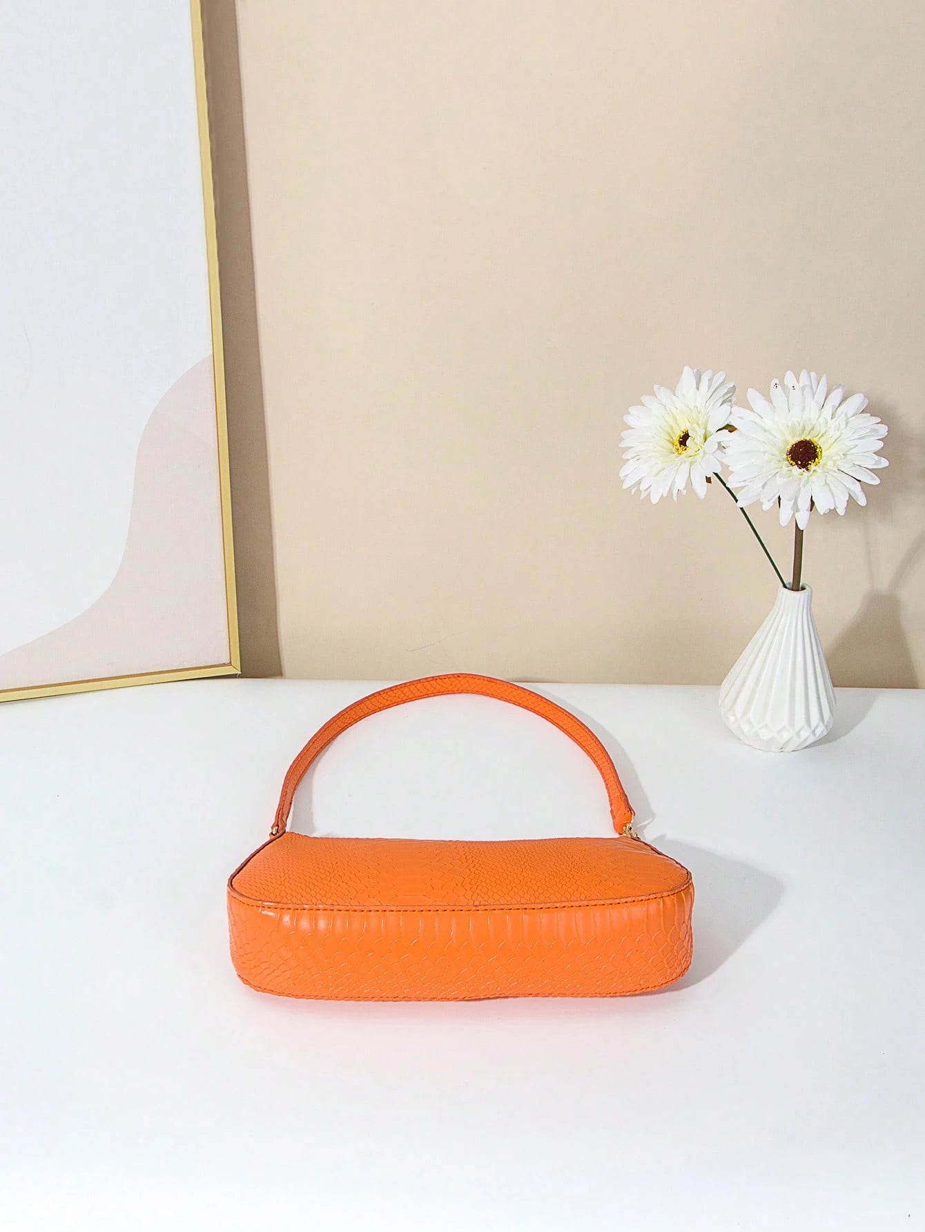 Artificial Patent Leather Minimalist Hobo Bag, Perfect For Music Festival