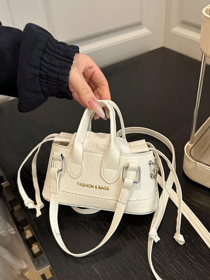 Crocodile Embossed Bucket Bag Mini Drawstring Design Funky