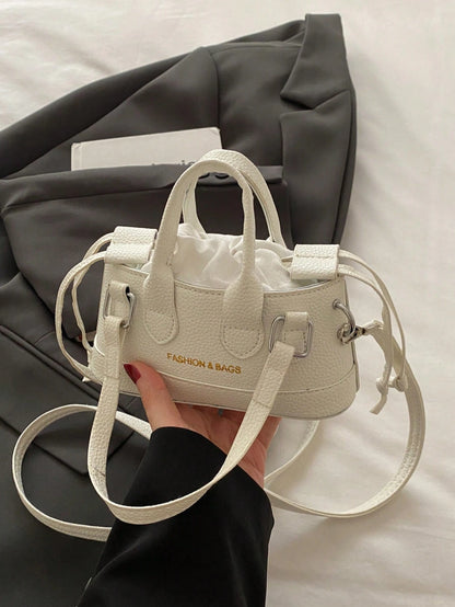 Crocodile Embossed Bucket Bag Mini Drawstring Design Funky