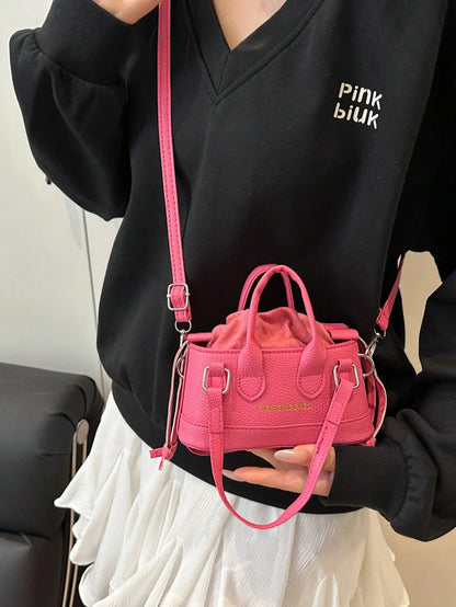 Crocodile Embossed Bucket Bag Mini Drawstring Design Funky