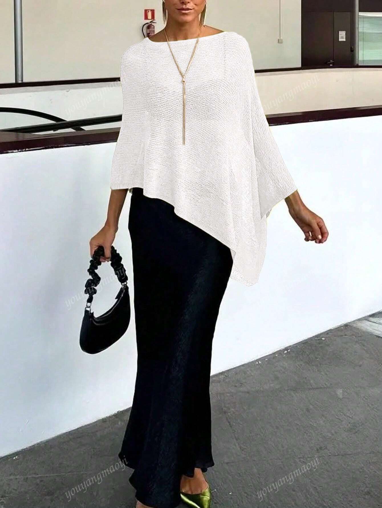 Fashionable & Elegant Loose Knit Cardigan Shawl, Women, Oversized Fit, Lightweight, Stylish, Suitable For Spring/Summer Everyday, Casual Travel, Beach