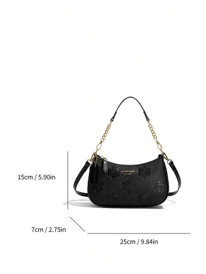 1pc Solid Color PU Leather Shoulder Bag For Women, Versatile Crossbody Bag For Commuting, Adjustable Shoulder Strap