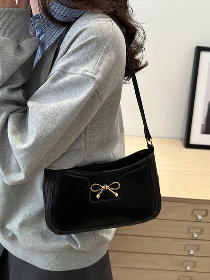 Elegant Crescent-Shaped Underarm Shoulder Bag For Women, Chic Casual Fashion, Solid Color Underarm Bag