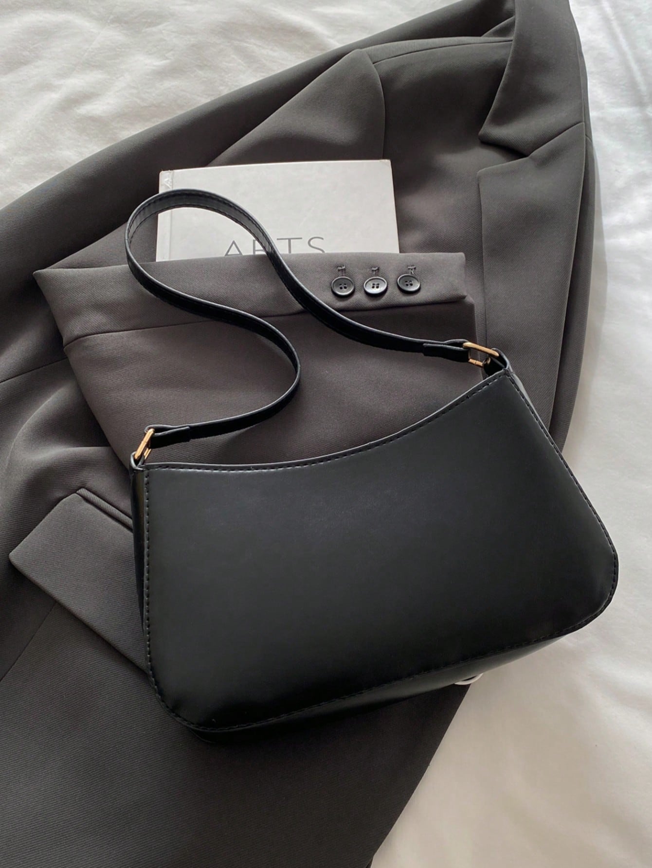 Elegant Crescent-Shaped Underarm Shoulder Bag For Women, Chic Casual Fashion, Solid Color Underarm Bag