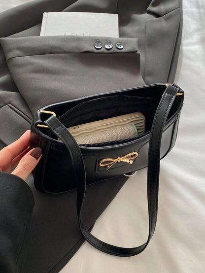 Elegant Crescent-Shaped Underarm Shoulder Bag For Women, Chic Casual Fashion, Solid Color Underarm Bag