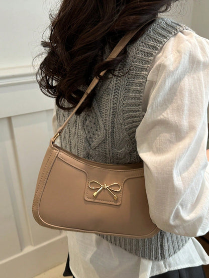 Elegant Crescent-Shaped Underarm Shoulder Bag For Women, Chic Casual Fashion, Solid Color Underarm Bag