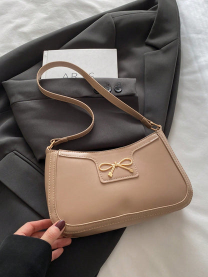 Elegant Crescent-Shaped Underarm Shoulder Bag For Women, Chic Casual Fashion, Solid Color Underarm Bag