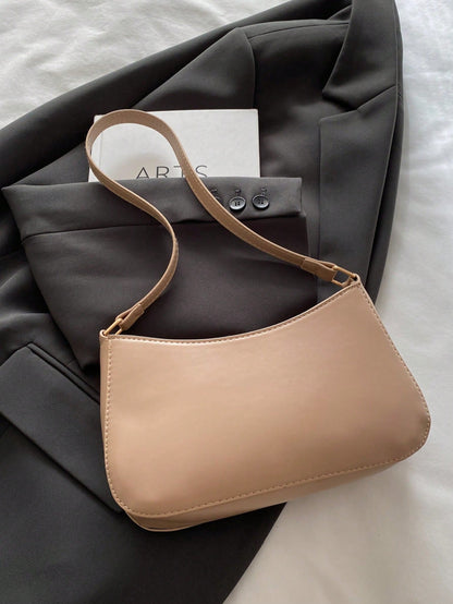 Elegant Crescent-Shaped Underarm Shoulder Bag For Women, Chic Casual Fashion, Solid Color Underarm Bag