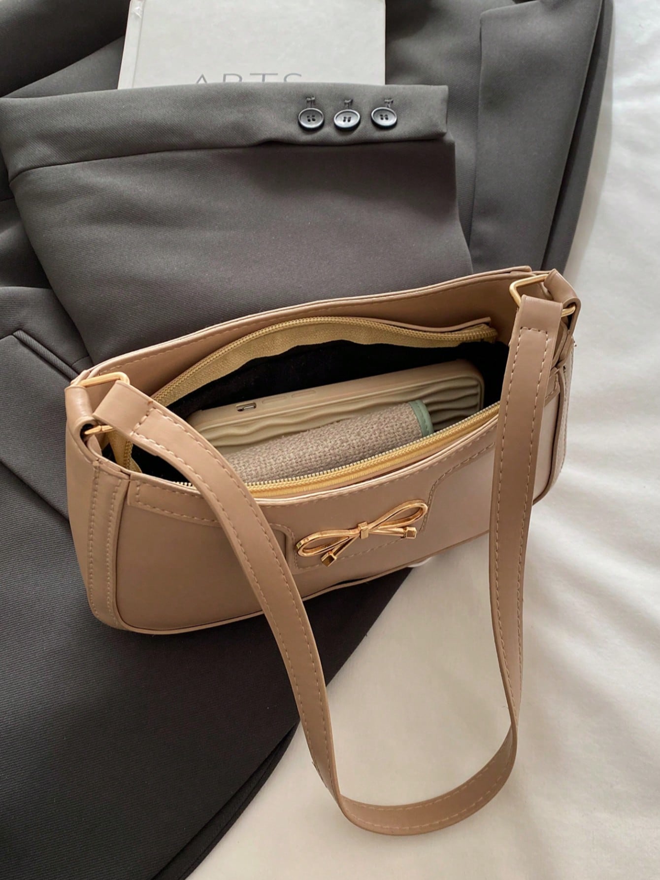 Elegant Crescent-Shaped Underarm Shoulder Bag For Women, Chic Casual Fashion, Solid Color Underarm Bag