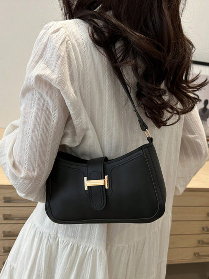 Elegant Crescent-Shaped Underarm Shoulder Bag For Women, Chic Casual Fashion, Solid Color Underarm Bag