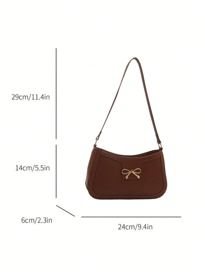 Elegant Crescent-Shaped Underarm Shoulder Bag For Women, Chic Casual Fashion, Solid Color Underarm Bag
