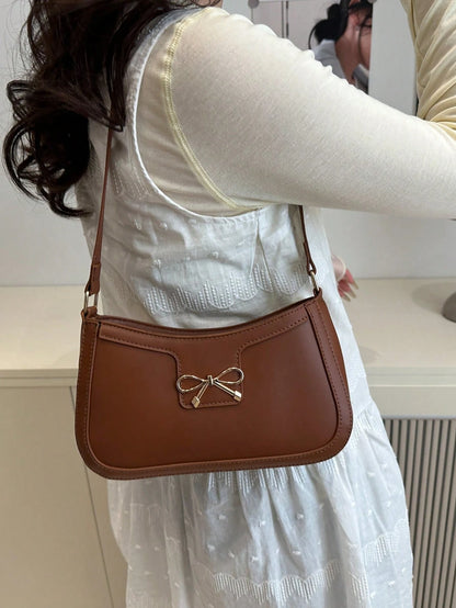 Elegant Crescent-Shaped Underarm Shoulder Bag For Women, Chic Casual Fashion, Solid Color Underarm Bag